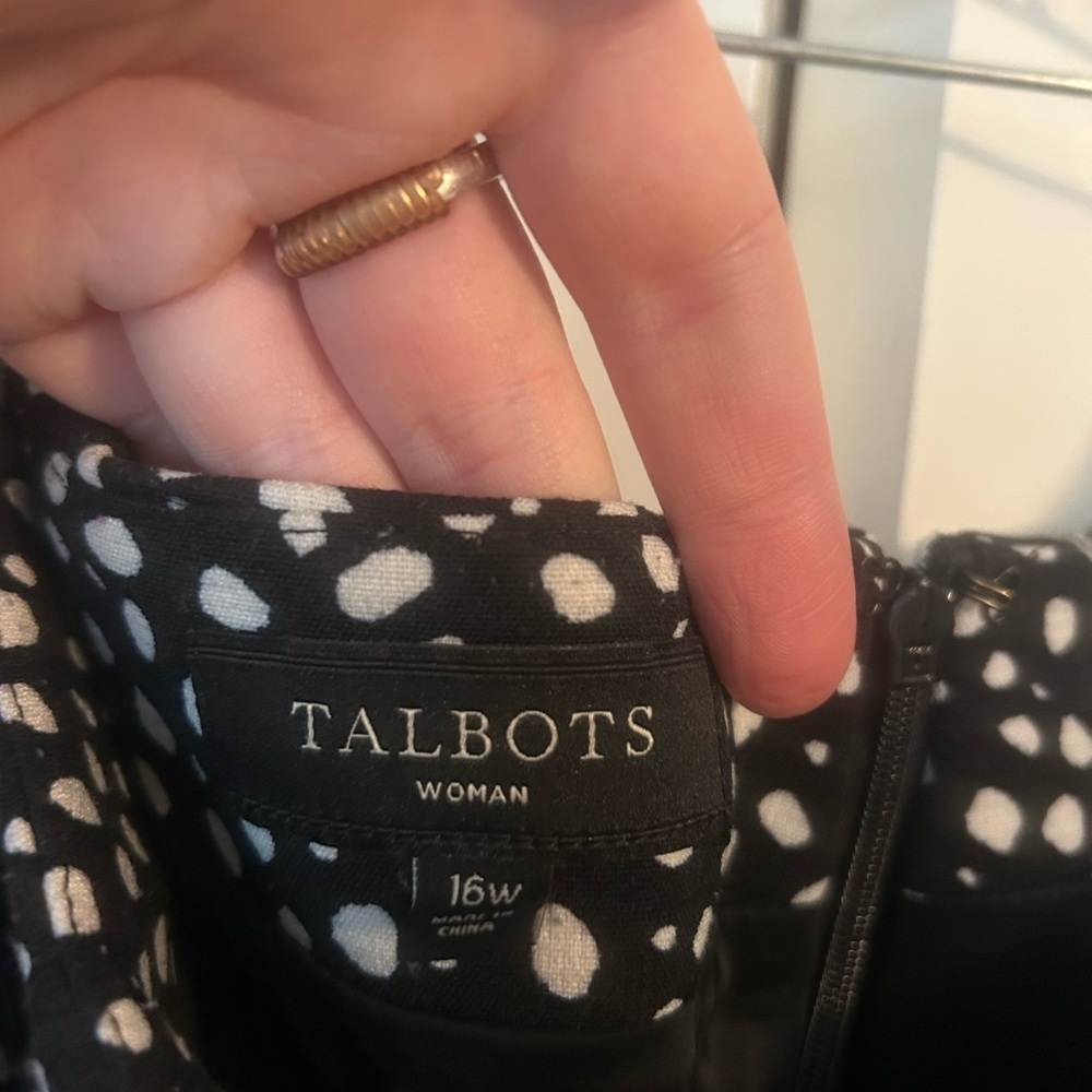 Talbots Black and White Midi A-Line Skirt - Picture 2 of 3